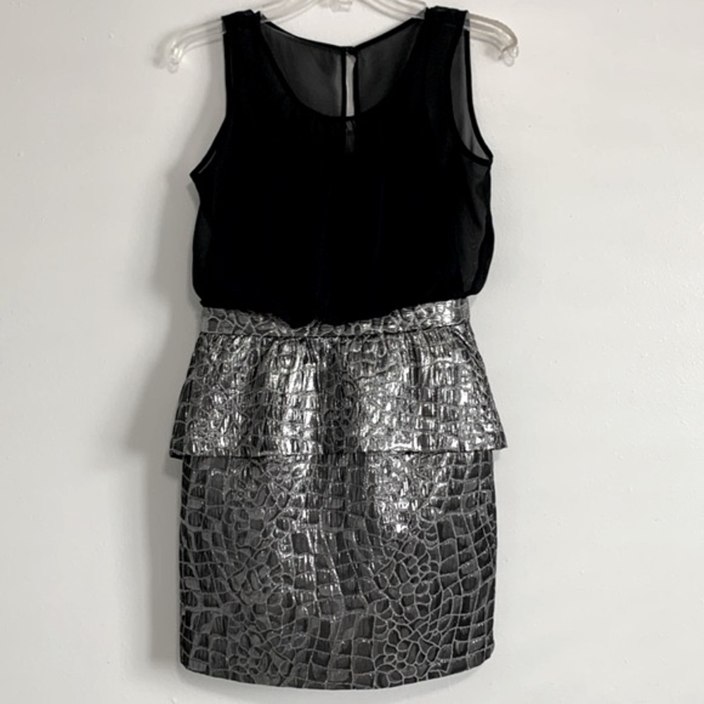 Forenza~ Black + Silver Dress, cocktail mini sexy party new years Vegas